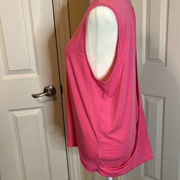 Athleta Bright Pink Open Back Tee - Picture 3 of 7